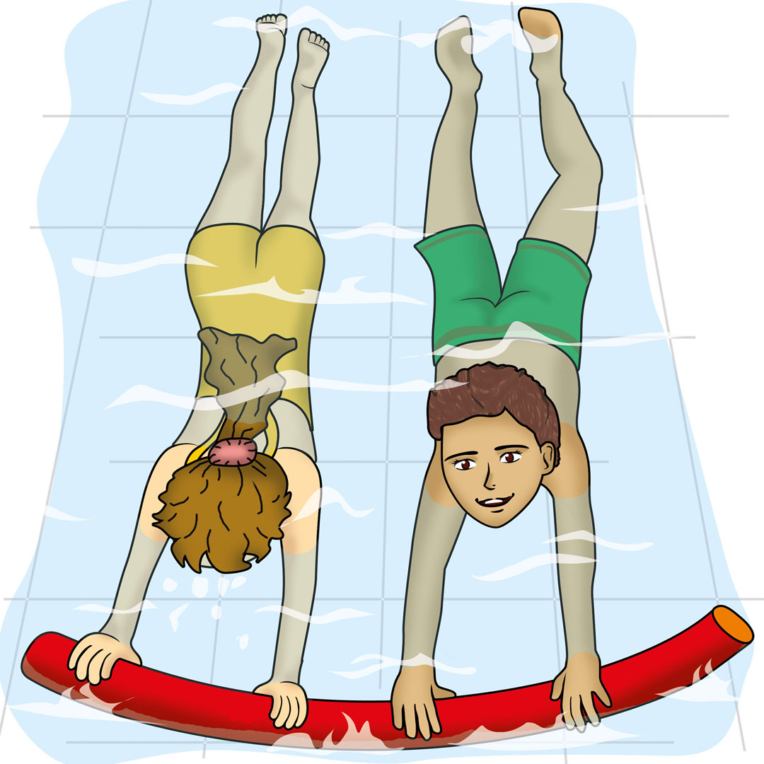 Vorwärts schwimmen (1 bis 2 Kinder)